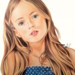 Portrait de Kristina Pimenova aux crayons de couleurs par Laurie Sénacq