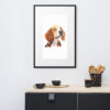 Poster en papier mat éncadré chien beagle noir. Impression de l'oeuvre de l'artiste Laurie Sénacq en 61x91 cm