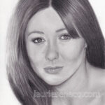 Portrait de Shannen Doherty au crayon graphite