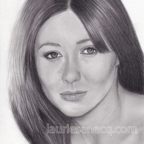 Portrait de Shannen Doherty au crayon graphite